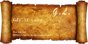 Gáli Lola névjegykártya